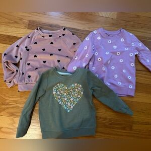 Bundle of three Cat & Jack Pink Sweatshirts